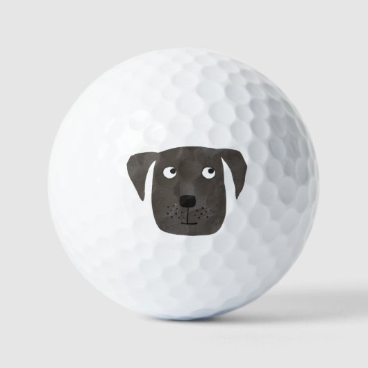 Cute Black Labrador Retriever Dog Golfballen (Voorkant)