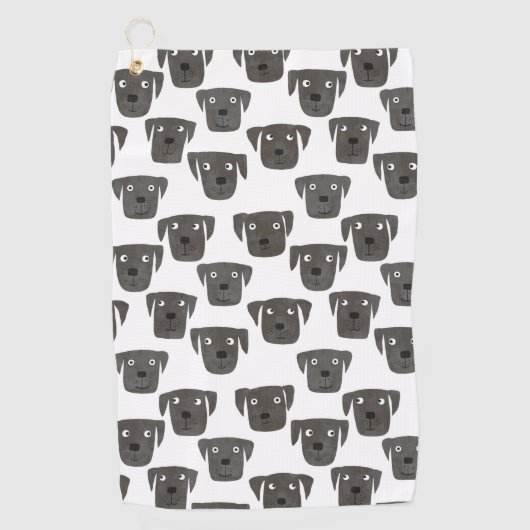 Cute Black Labrador Retriever Dog Golfhanddoek (Voorkant)