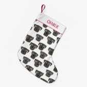 Cute Black Labrador Retriever Dog Persoonlijk Kleine Kerstsok (Voorkant (Hangend))