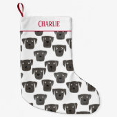 Cute Black Labrador Retriever Dog Persoonlijk Kleine Kerstsok (Voorkant)