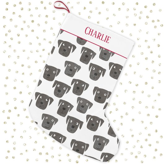 Cute Black Labrador Retriever Dog Persoonlijk Kleine Kerstsok