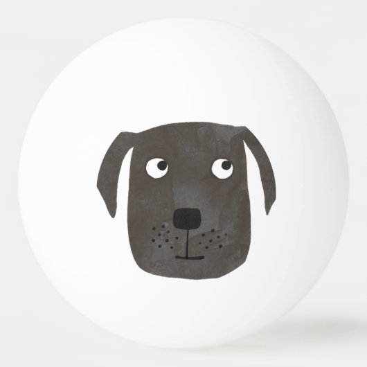 Cute Black Labrador Retriever Dog Pingpongbal (Achterkant)