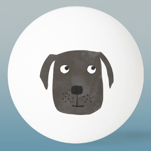 Cute Black Labrador Retriever Dog Pingpongbal