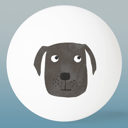 Cute Black Labrador Retriever Dog Pingpongbal