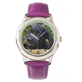 Cute Black Labrador Retriever Dog Puppy dial-bord Horloge