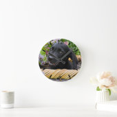 Cute Black Labrador Retriever Dog Puppy dial-bord Ronde Klok (Huis)