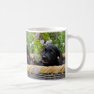 Cute Black Labrador Retriever Dog Puppy Pet Photo Koffiemok