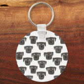 Cute Black Labrador Retriever Dog Sleutelhanger (Voorkant)
