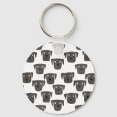 Cute Black Labrador Retriever Dog Sleutelhanger (Achterkant)
