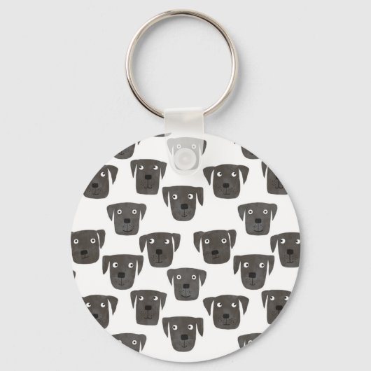 Cute Black Labrador Retriever Dog Sleutelhanger (Achterkant)