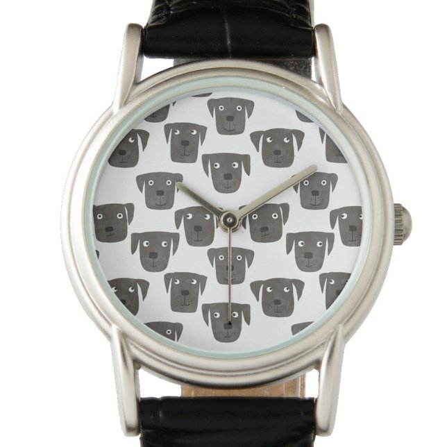 Cute Black Labrador Retriever Horloge (Black labrador retreiver dog watch)