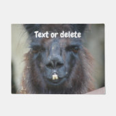 Cute Black Llama Face Sluiten Persoonlijk Deurmat (Voorkant)