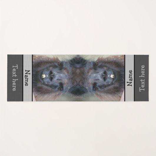 Cute Black Llama Face Sluiten Persoonlijk Yogamat (Voorkant (horizontaal))