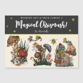 Cute Black Magic Mushroom Magnetic Kerstkaart (Voorkant)