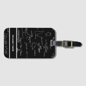 Cute Black Math Equations Pattern Travel Bagagelabel (Voorkant (horizontaal))