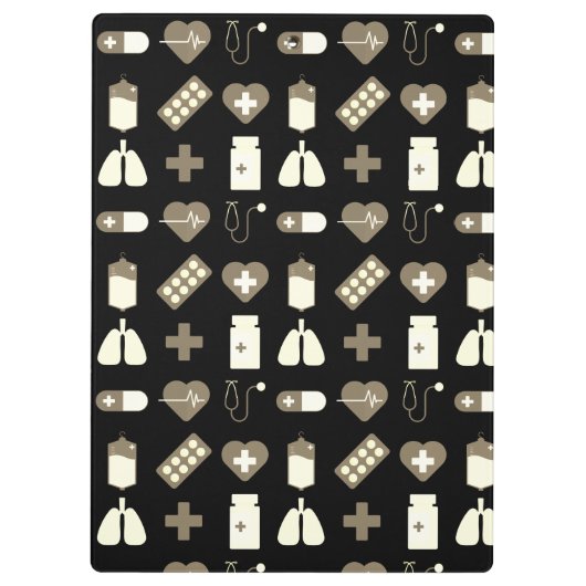 Cute Black Medical Element Nurse Klembord (Achterkant)