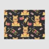 Cute Black Meow Cats Tissuepapier (Voorkant)