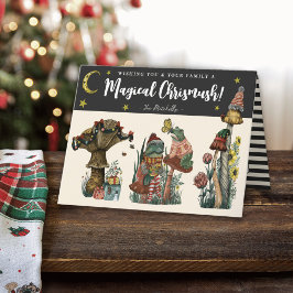 Cute Black Merry Mushroom Cottcore Kerstmis Ho Feestdagen Kaart