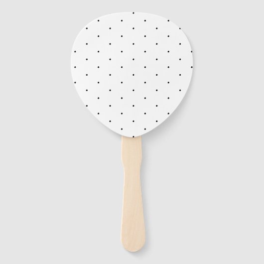 Cute Black minuscule polka stips elegant Handwaaier (Voorkant)