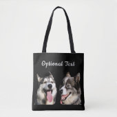 Cute Black Modern Photo Puppy Dog Lover Mom  Tote Bag (Voorkant)