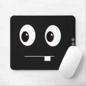 Cute black monster face cartoon muismat (Met muis)
