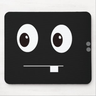 Cute black monster face cartoon muismat