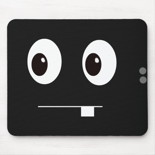 Cute black monster face cartoon muismat (Voorkant)