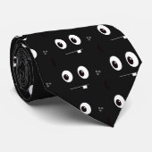 Cute black monster face cartoon stropdas (Opgerold)