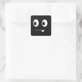 Cute black monster face cartoon vierkante sticker (Tas)
