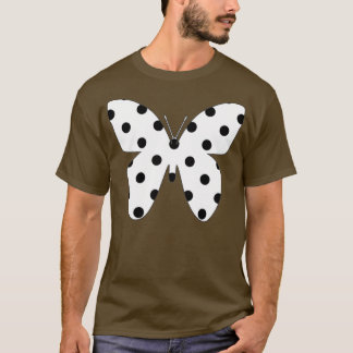 Cute Black op White Polka Dot Butterfly T-shirt