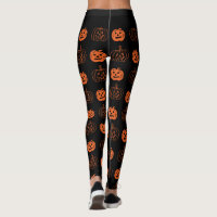 Cute Black Oranje Jack O Lantern Pattern Halloween
