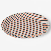 Cute Black Oranje & White Stripe Pattern Halloween Papieren Bordje (Gekanteld)