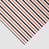 Cute Black Oranje & White Stripe Pattern Halloween Tissuepapier (Detail)