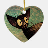 Cute Black Oriental Cat Keramisch Ornament (Voorkant)