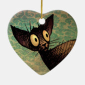 Cute Black Oriental Cat Keramisch Ornament (Achterkant)