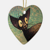 Cute Black Oriental Cat Keramisch Ornament (Links)