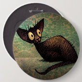 Cute Black Oriental Cat Ronde Button 6,0 Cm (Voorkant /achterkant)