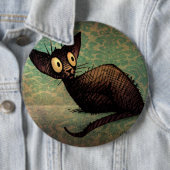Cute Black Oriental Cat Ronde Button 6,0 Cm (In situ)