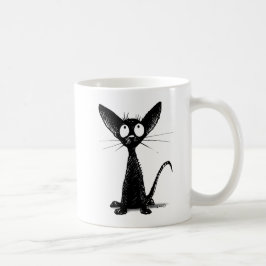 Cute Black Oriental Kitten - Cat Lover's Art Koffiemok