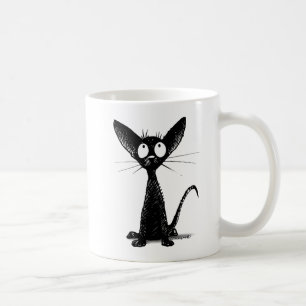 Cute Black Oriental Kitten - Cat Lover's Art Koffiemok
