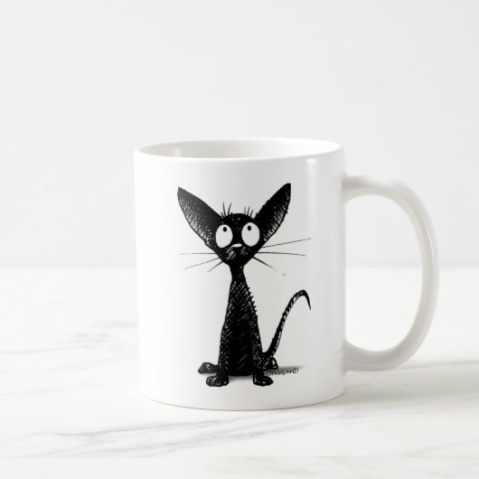 Cute Black Oriental Kitten - Cat Lover's Art Koffiemok (Rechts)