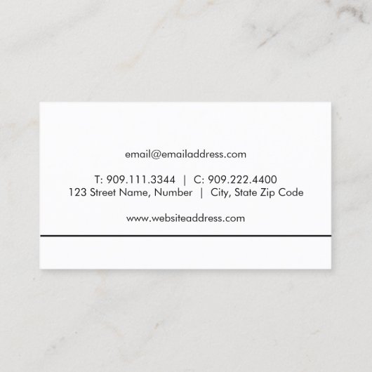 Cute Black Owl Visitekaartje (Achterkant)