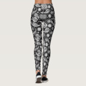 Cute Black Paisley Print Leggings (Achterkant)