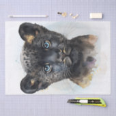 Cute Black Panther Cub Wild Cat Waterverf Tissuepapier (Craft)