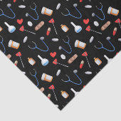 Cute Black Pattern Nurse Medical Tissuepapier (Detail)