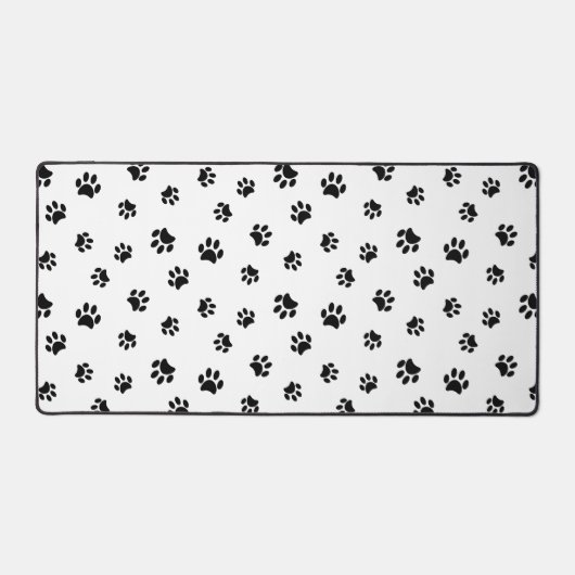 Cute Black Paw Printerpatroon Bureaumat (Voorkant)