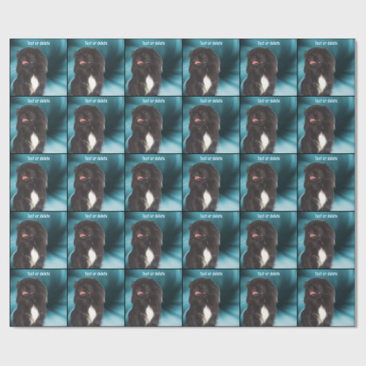Cute Black Pekingese Dog Persoonlijk Cadeaupapier (Vlak)