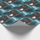 Cute Black Pekingese Dog Persoonlijk Cadeaupapier (Hoek)