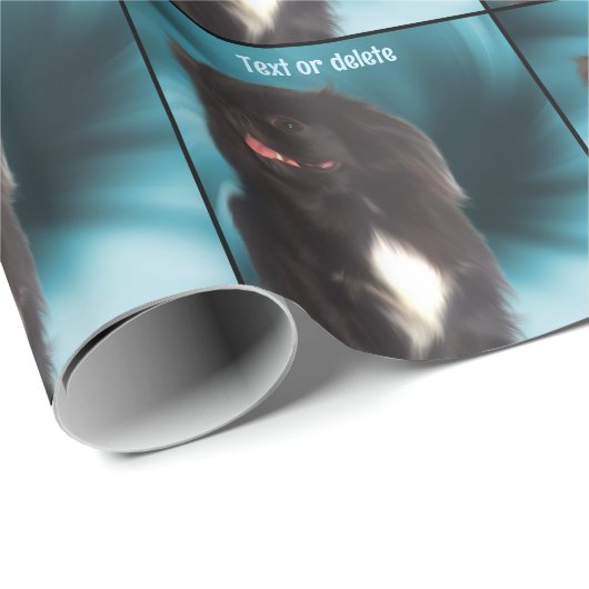 Cute Black Pekingese Dog Persoonlijk Cadeaupapier (Rol Hoek)