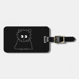 Cute Black Persian Cat. Bagagelabel